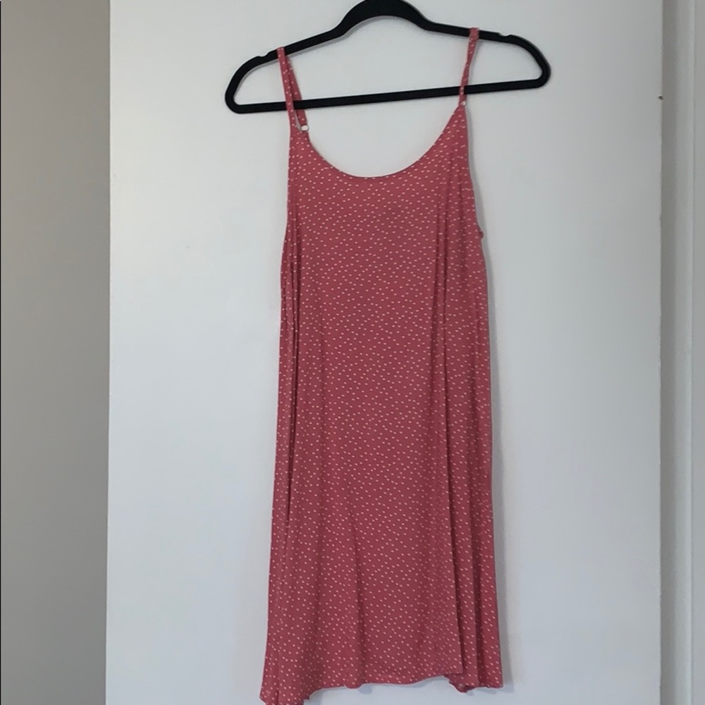 Pink and white polka dot dress